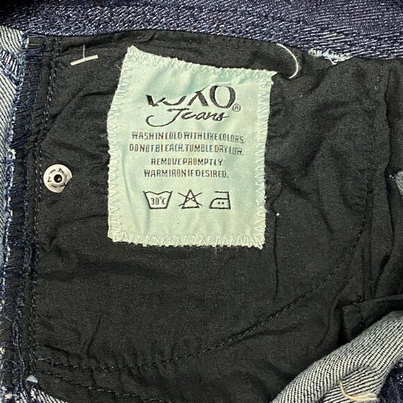 XOXO Low Rise Embroidered Flared Denim Jeans Light Distress Medium Wash NWT 7/8 - Picture 13 of 14